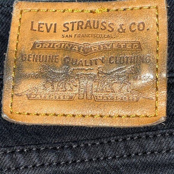 LEVI'S BIG E RIBCAGE STRAIGHT MIDNIGHT BLACK WASH BUTTON FLY JEANS - W27 - Picture 9 of 13